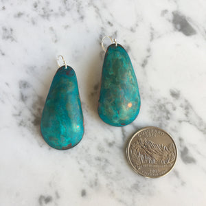 Oxidized Copper Teardrop Earrings
