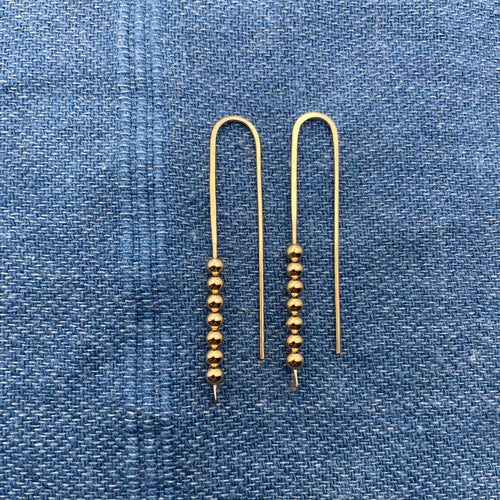 Large Beaded Earrings - 14K Gold Filled