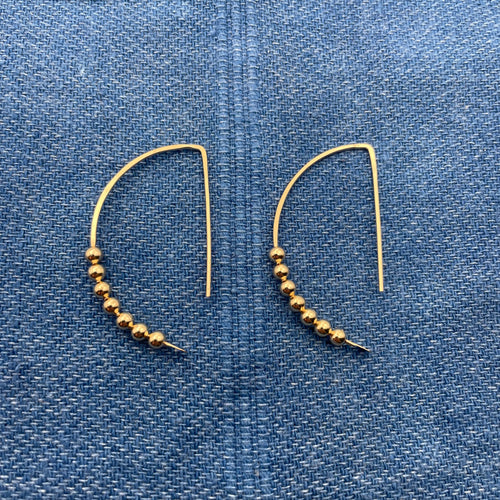 Half Moon Beaded Earrings - 14K Gold Filled