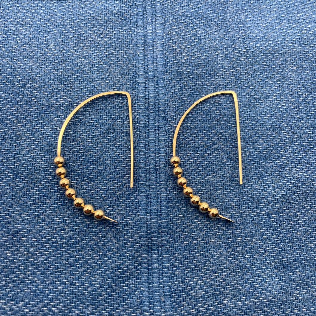 Half Moon Beaded Earrings - 14K Gold Filled