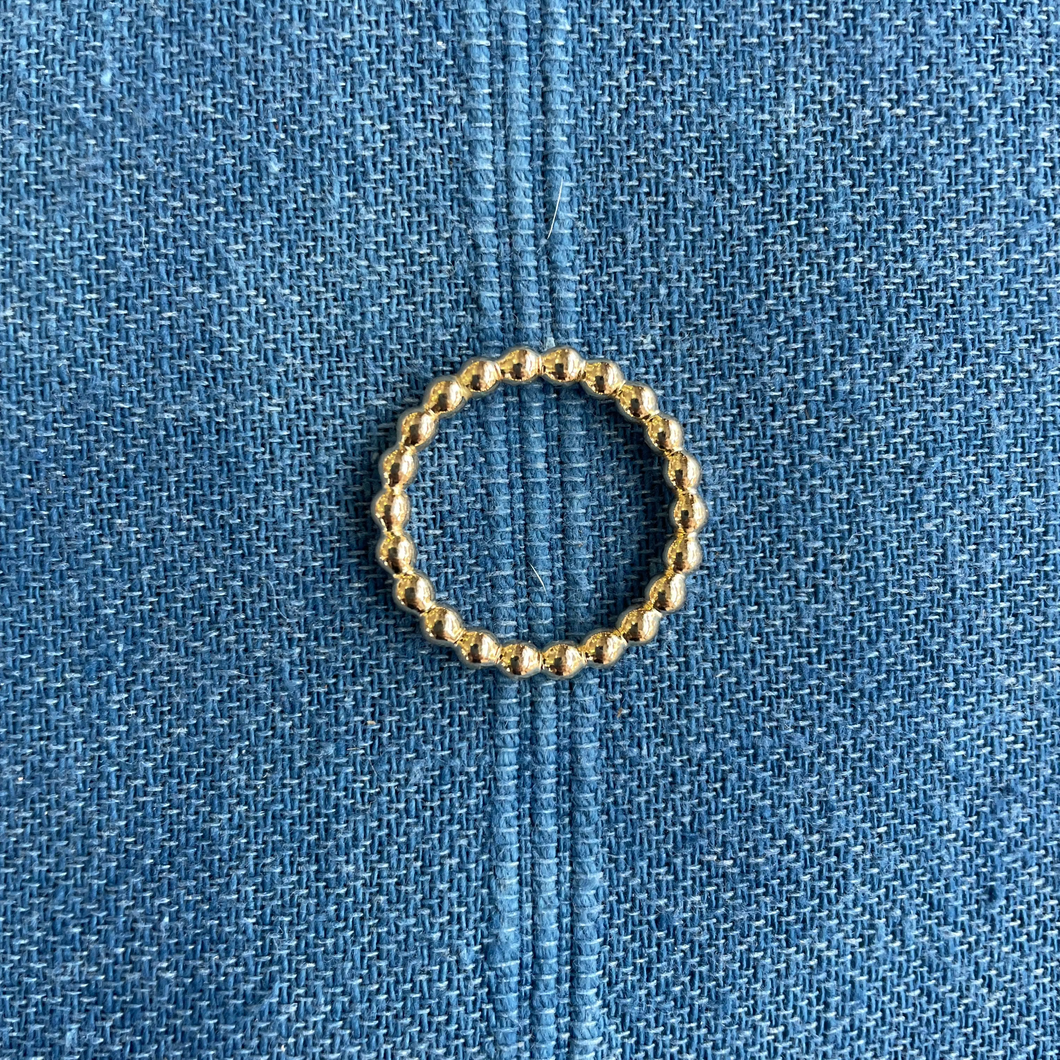 Thick Beaded Ring - 14kt Gold Filled