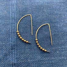 Load image into Gallery viewer, Half Moon Beaded Earrings - 14K Gold Filled