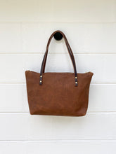 Load image into Gallery viewer, Small Indigo + Tumbleweed Tote with Zipper