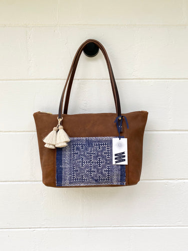 Small Indigo + Tumbleweed Barn Tote with Zipper