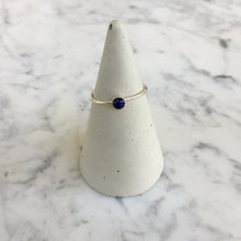 Load image into Gallery viewer, Tiny Lapis + Silver Ring