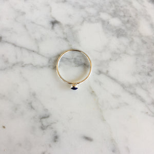 Tiny Lapis + Silver Ring