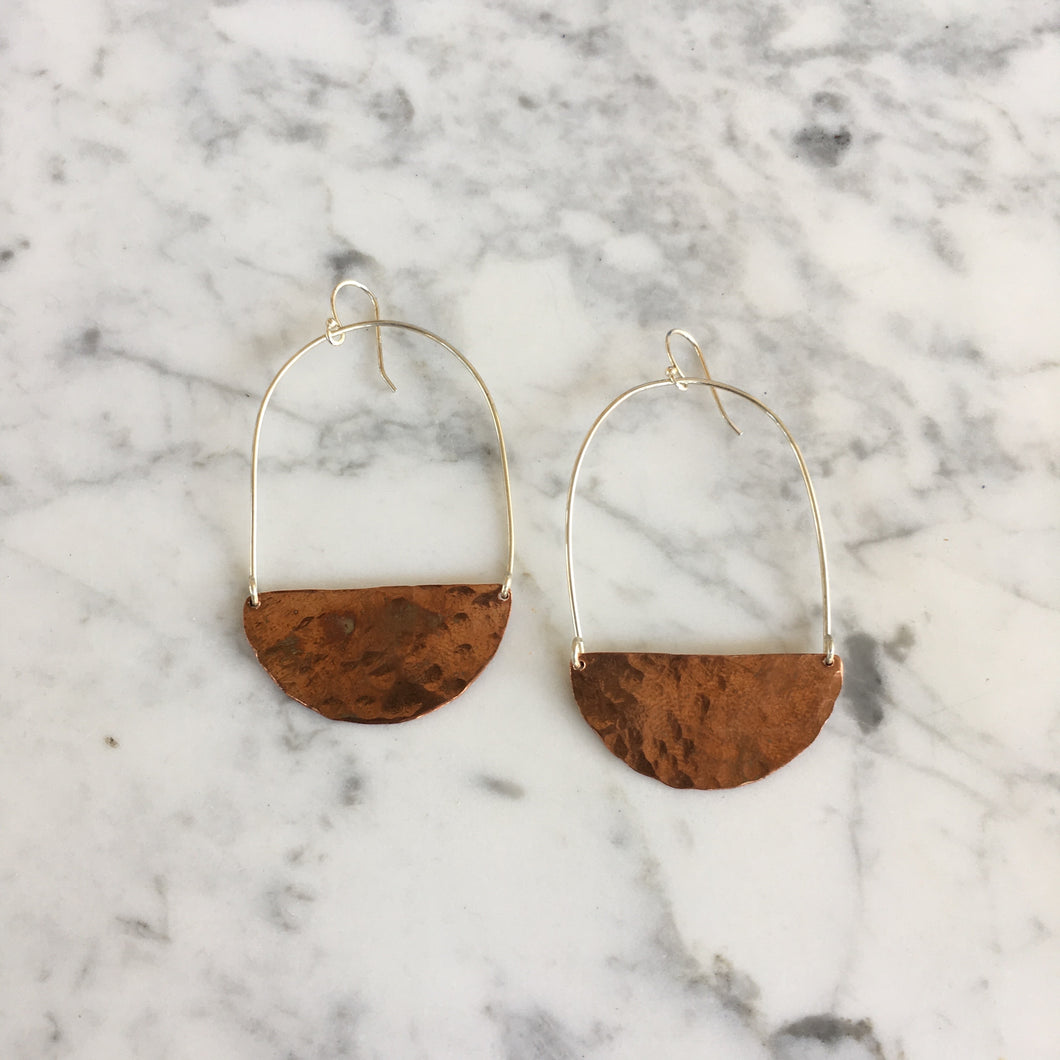 Half Moon Copper Earrings