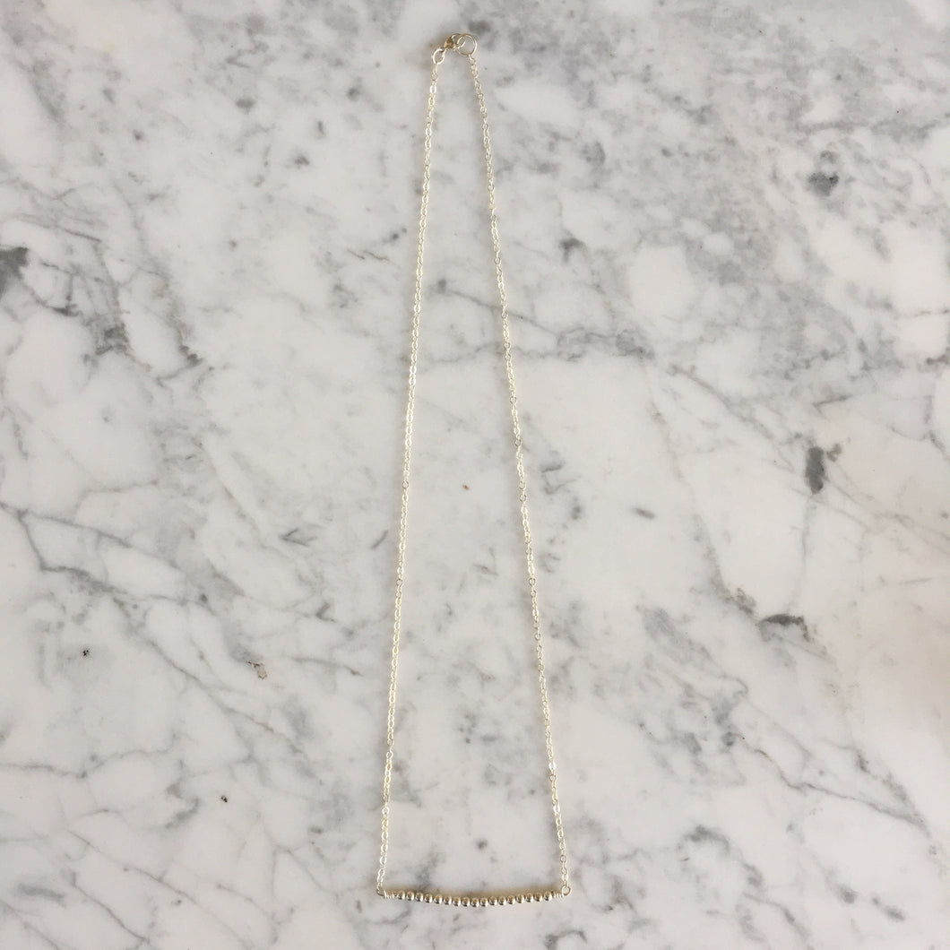 Sterling Silver Bead Bar Necklace