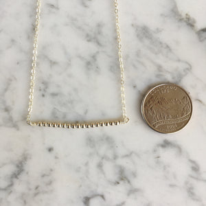 Sterling Silver Bead Bar Necklace