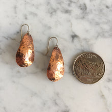 Load image into Gallery viewer, Mini Copper Teardrop Earrings