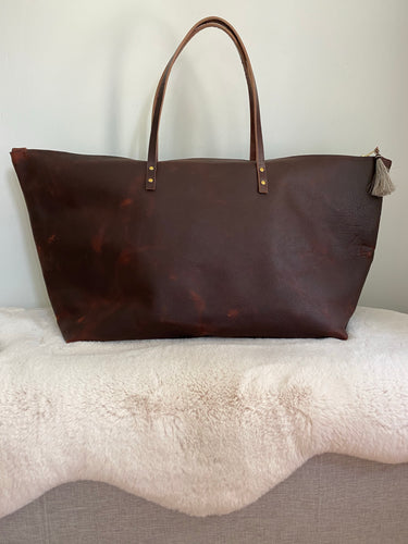 Cowboy Brown - Large Leather Weekender