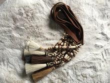 Load image into Gallery viewer, Horsehair Tassel + Wooden Bead Necklace