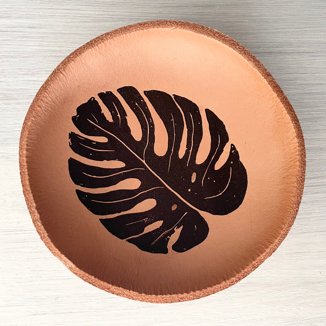Monstera Leaf - Leather Bowl