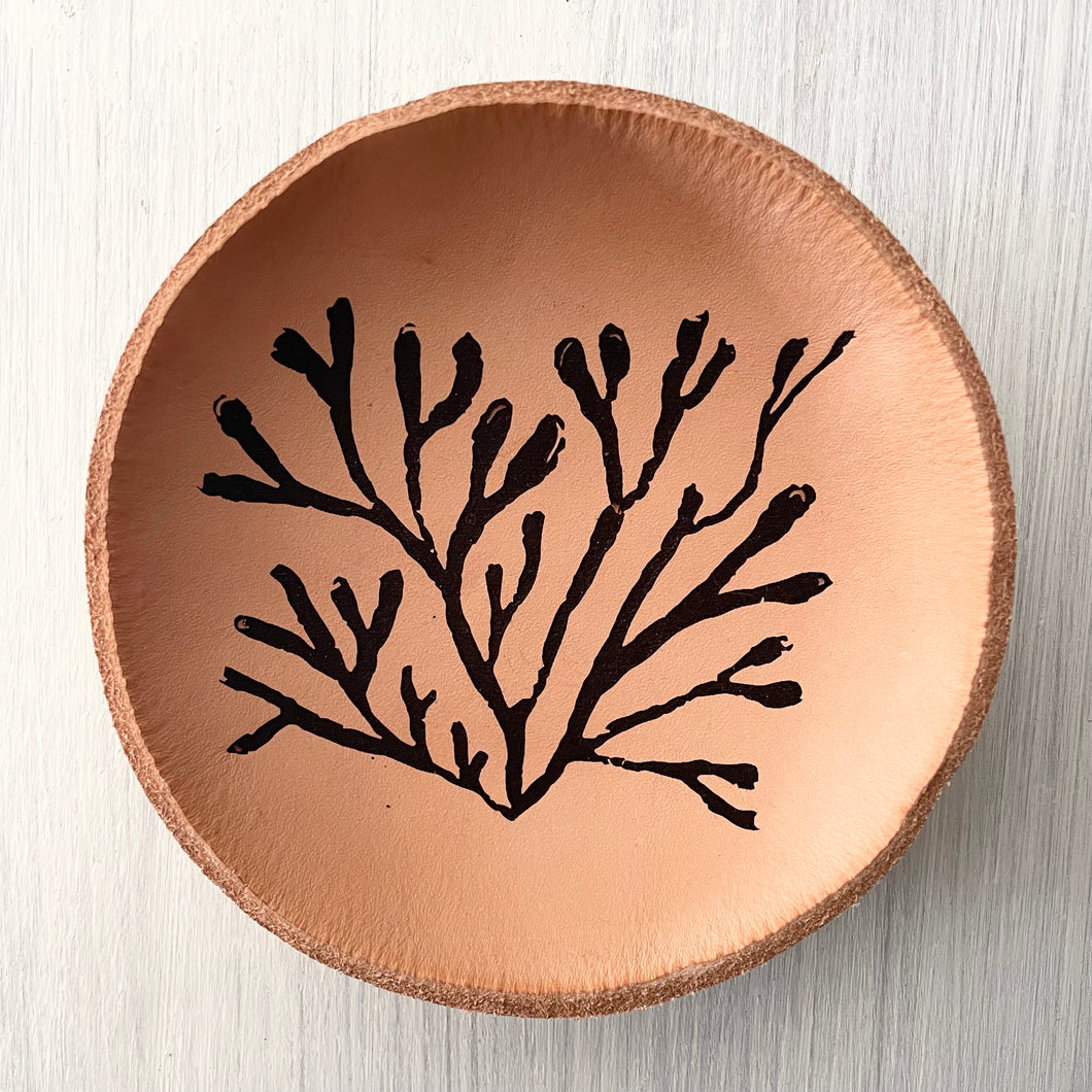 Coral - Leather Bowl
