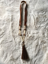 Load image into Gallery viewer, Horsehair Tassel + Wooden Bead Necklace